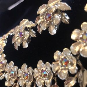 Judy Lee Necklace  and Clip-on earrings! So pretty. Gold tone and Pink!!